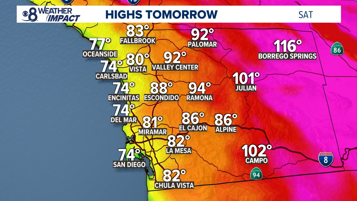 San Diego County mountains, deserts and inland areas all face dangerous ...
