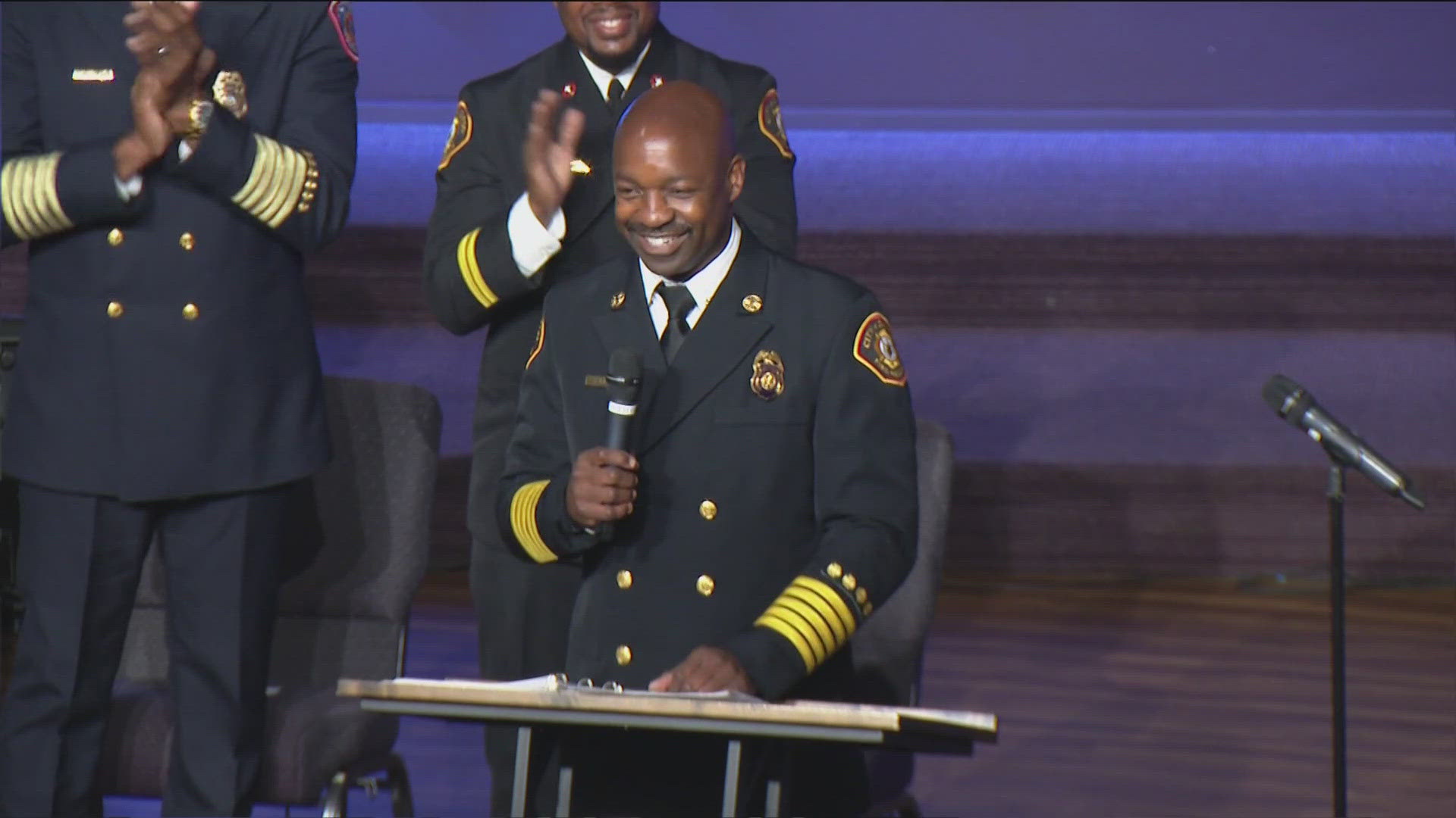 Robert Logan II, a lifelong San Diegan, has been sworn in as the 19th chief in San Diego Fire-Rescue Department history.