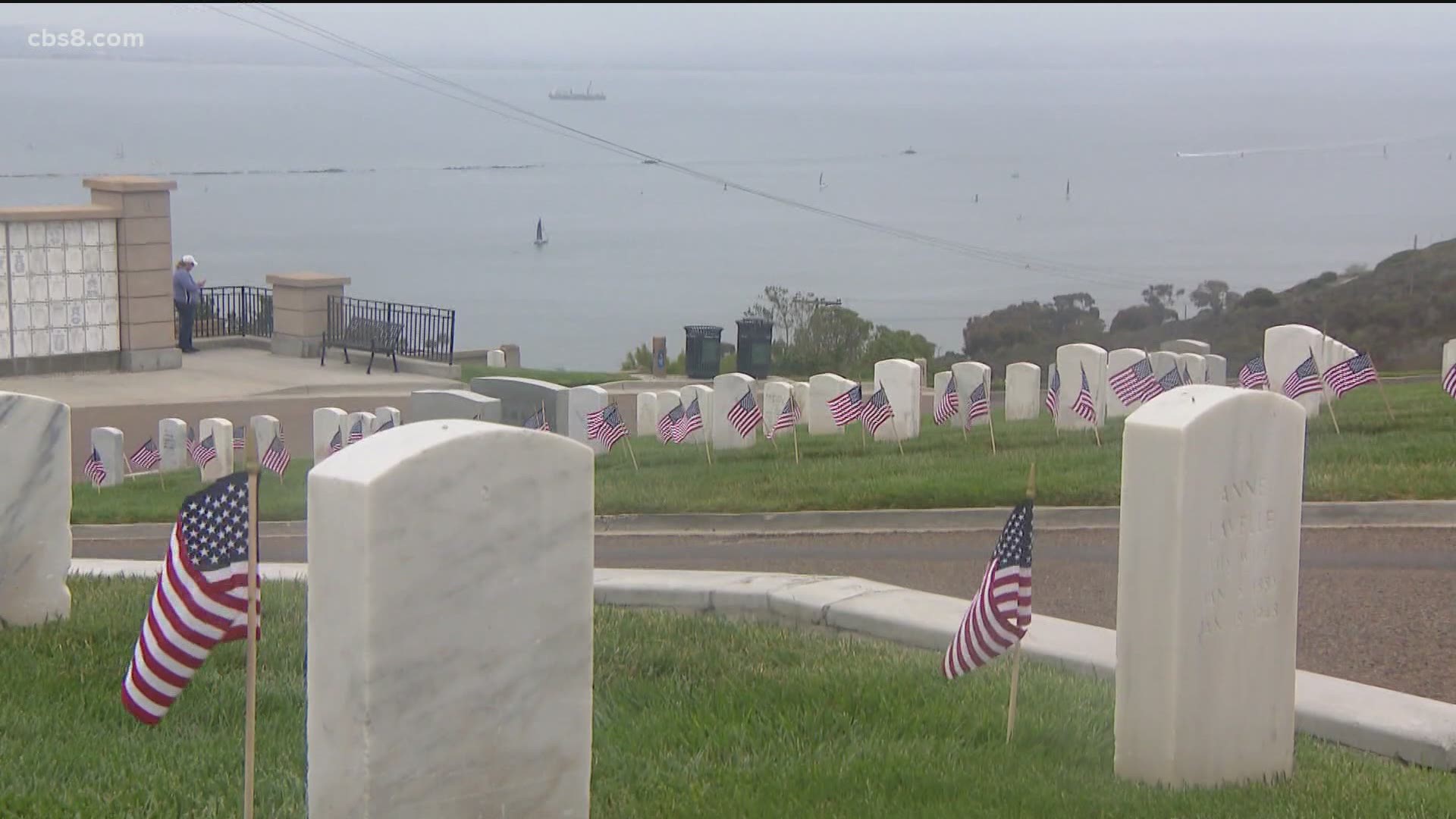 There are over 100,000 service members and family of service members buried at Fort Rosecrans and each one received a flag on Saturday.