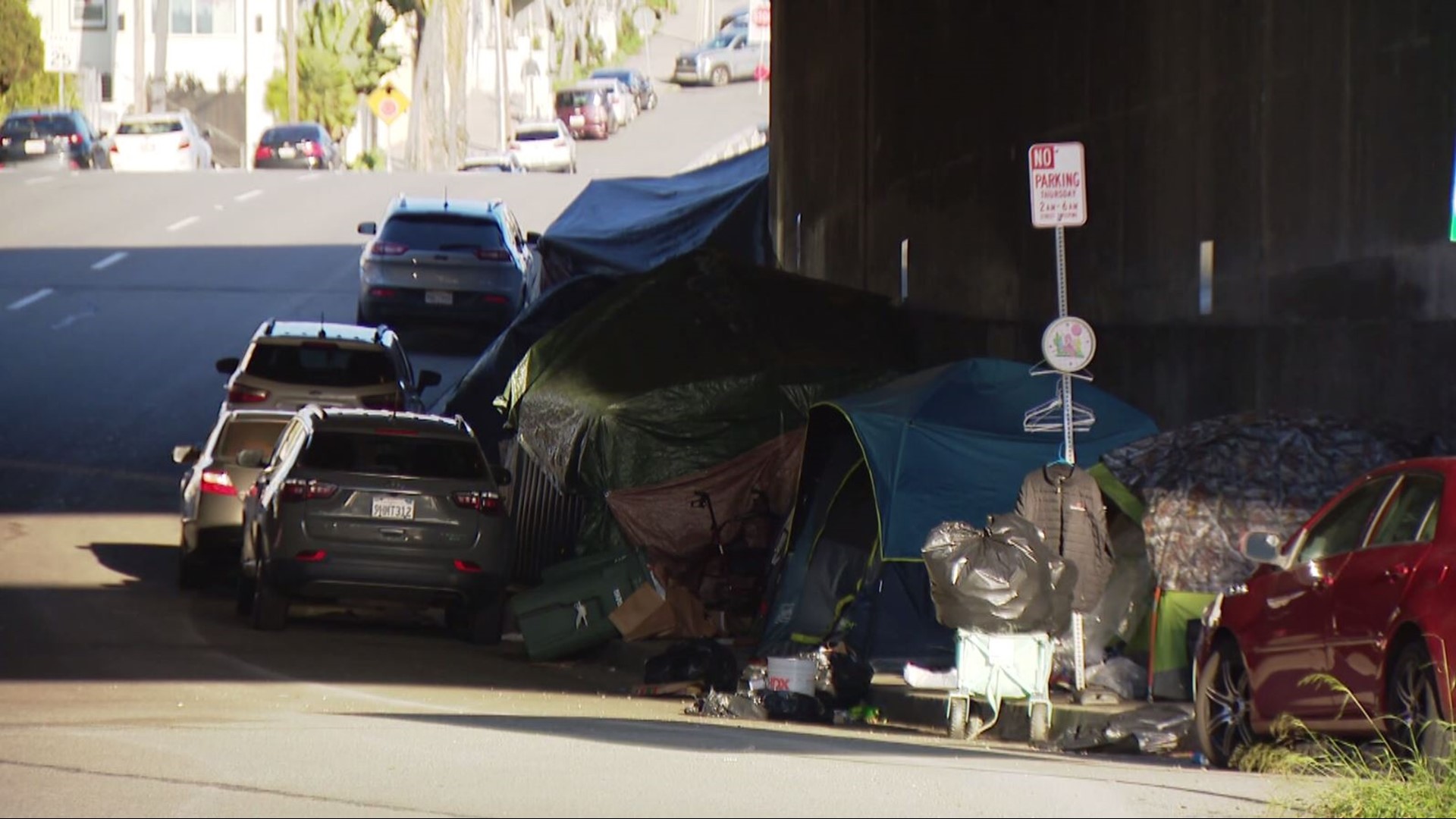 Residents report a growing number of homeless encampments around Grape Street.
