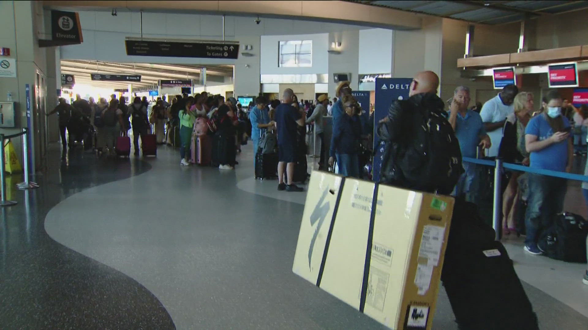 More than 240 flights were delayed or canceled at San Diego International Airport, according to Flight Aware.