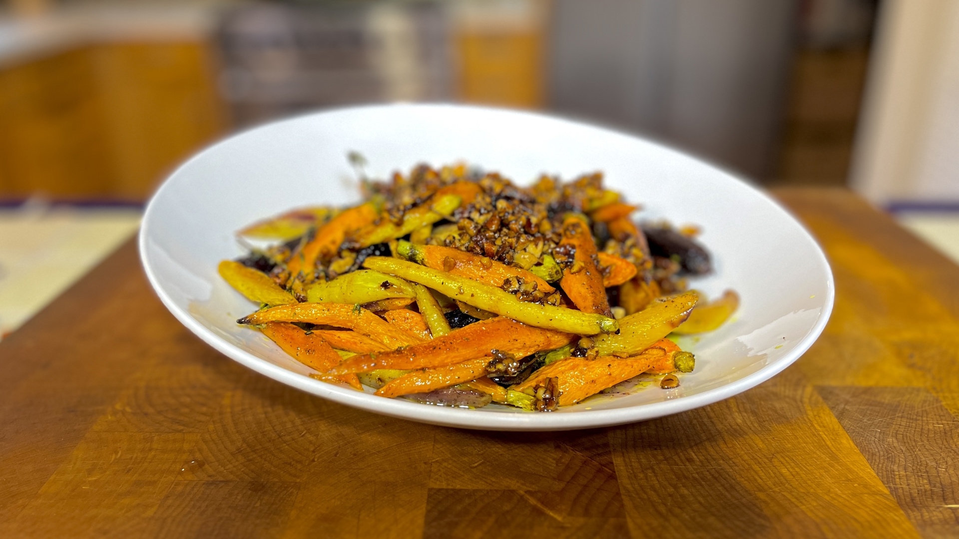 You'll be amazed at how well the curry and carrots go together, especially with the honey pecan glaze on top.