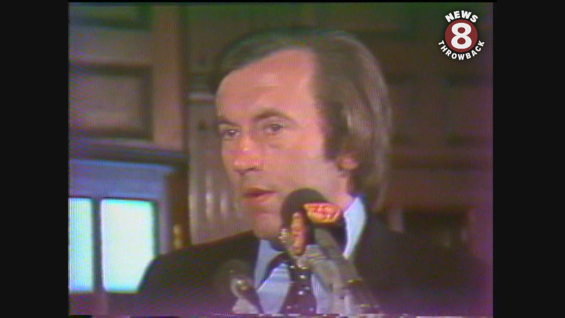 Television host David Frost was a guest speaker at a plastics convention in Coronado, California May 1977.