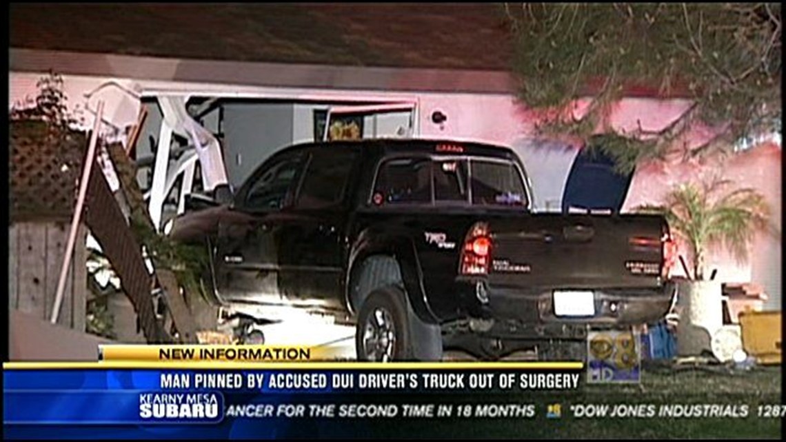 Father pinned by suspected DUI driver's truck undergoes surgery | cbs8.com