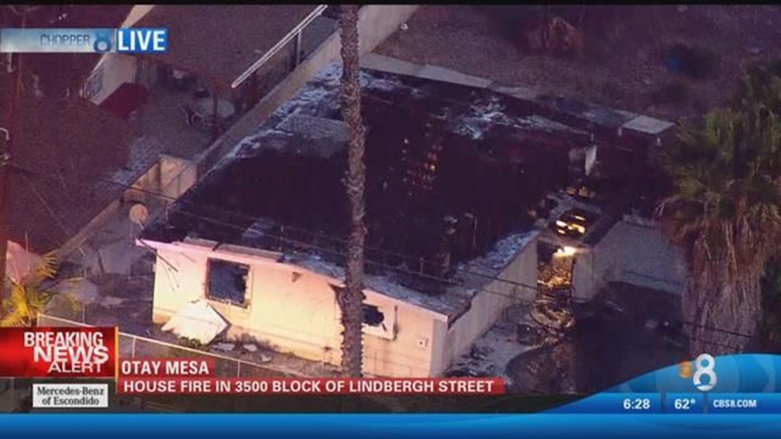 Firefighters battle house fire in Otay Mesa West | cbs8.com