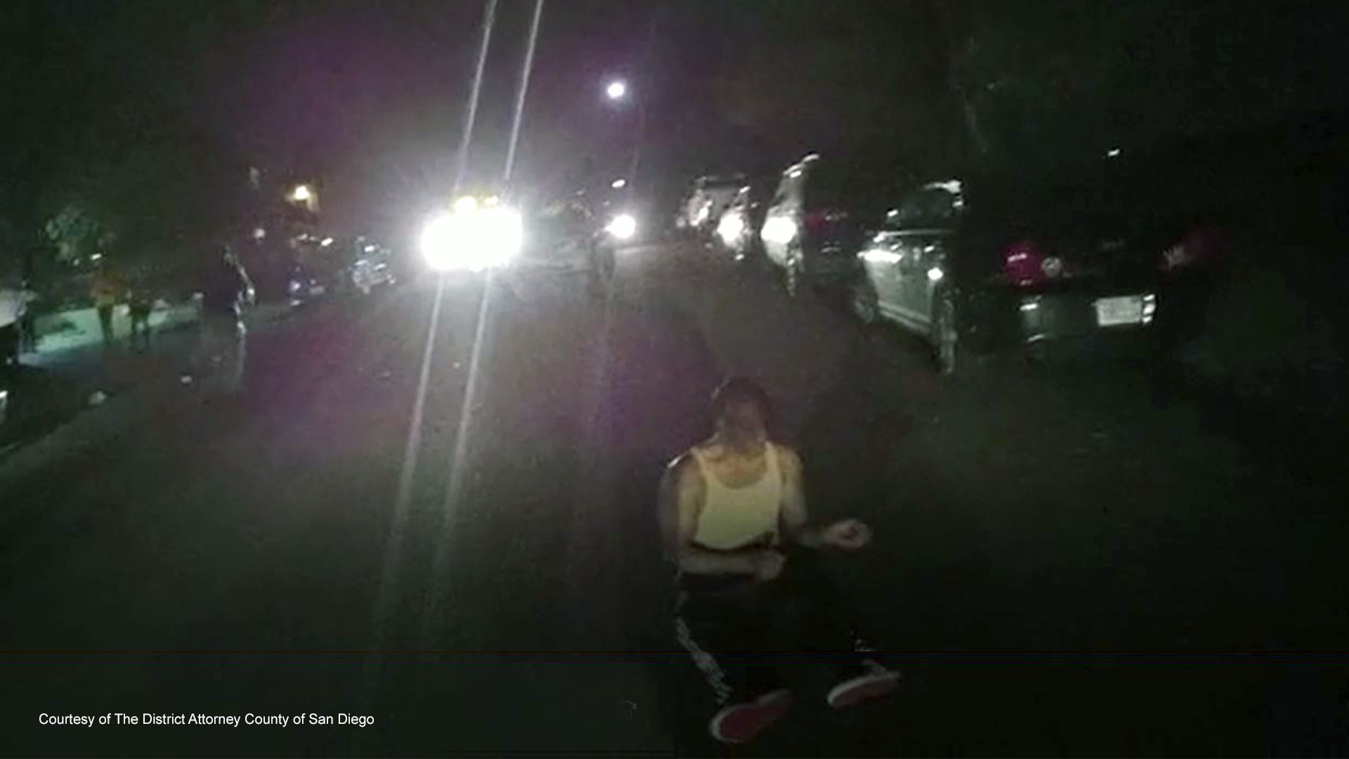 On February 26, 2019, San Diego Police responded to a report of a man, who appeared to be on drugs, was partially nude, walking into traffic, and falling down.