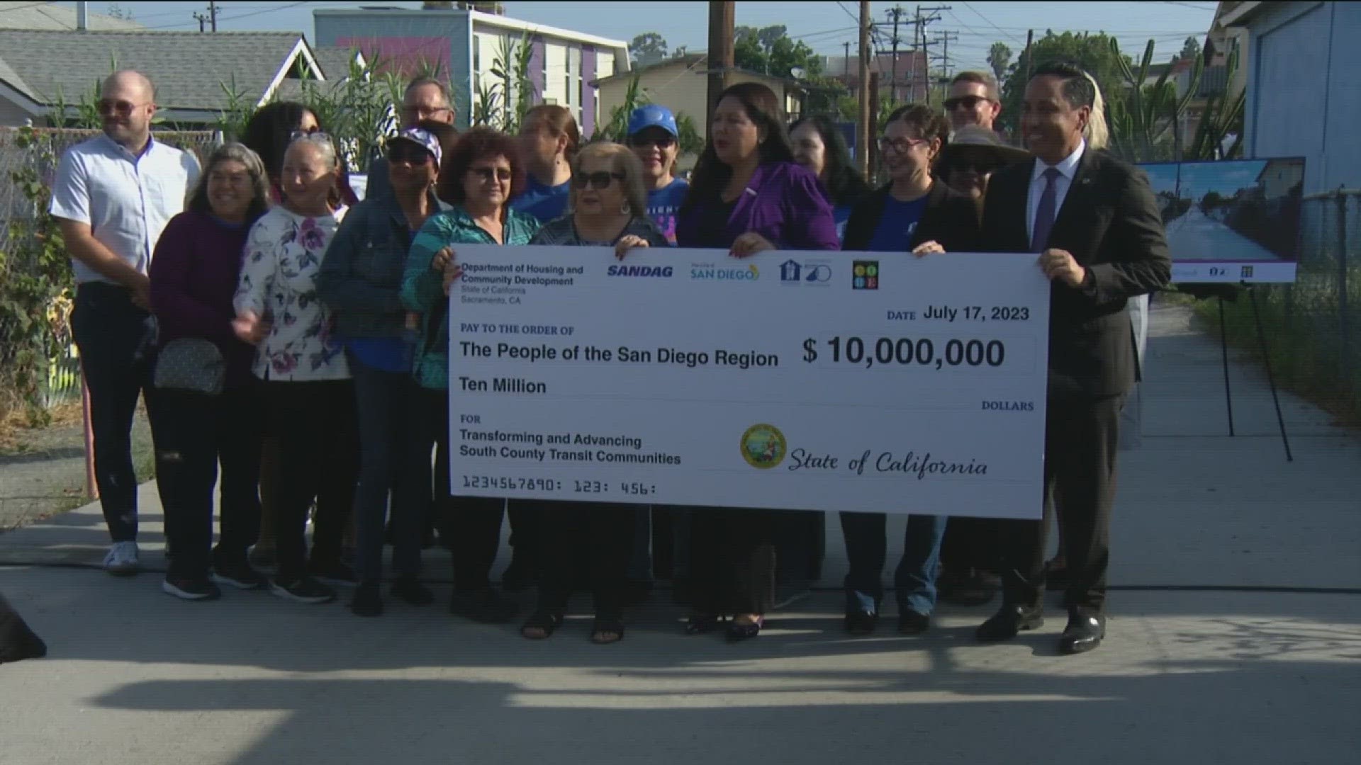 The San Diego Association Of Governments and local leaders announced a $10 million grant from the state.