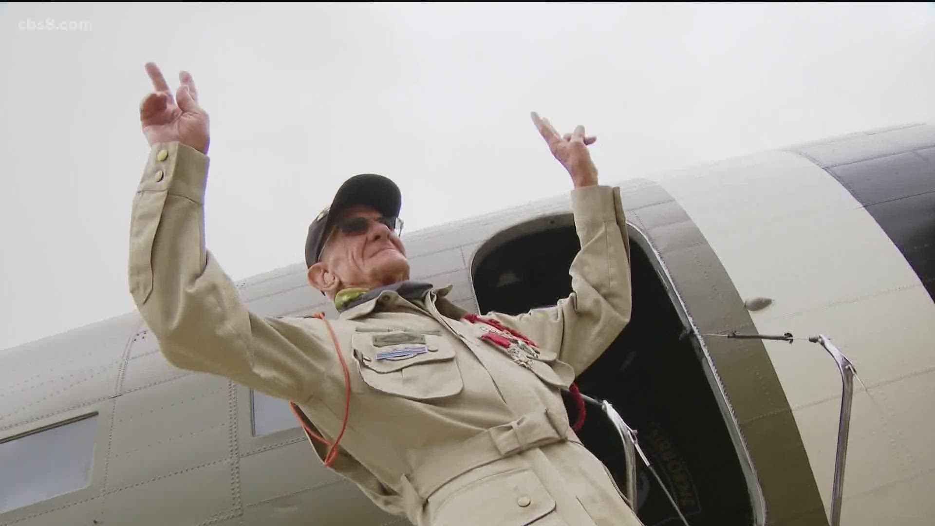 Last year to celebrate the anniversary, Tom Rice jumped out of a C47 just like he did 75 years before.