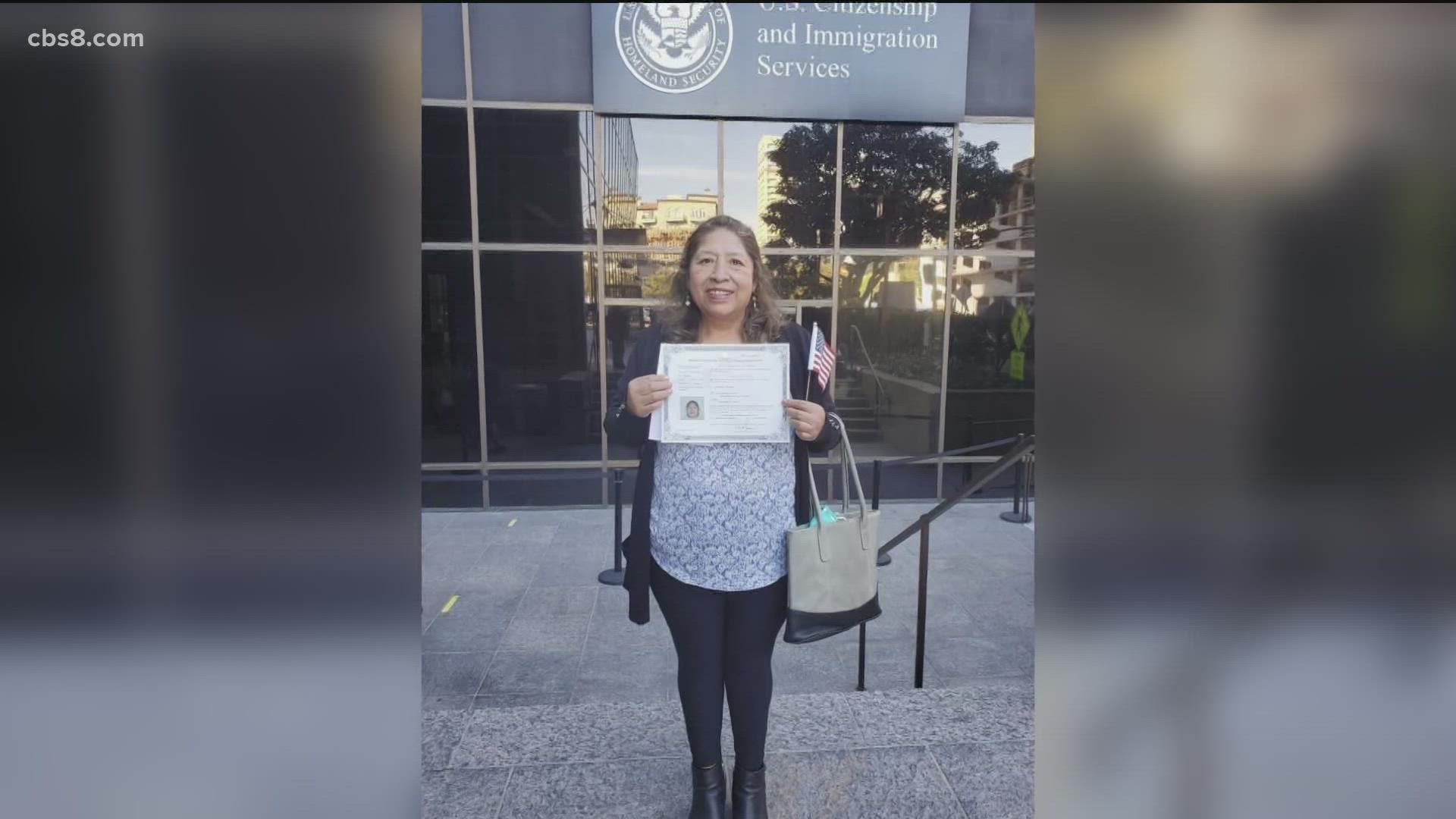 CBS 8 first told you about Guillermina and Pathways to Citizenship in October, as they worked together. Now, Guillermina is one of the newest American citizens.