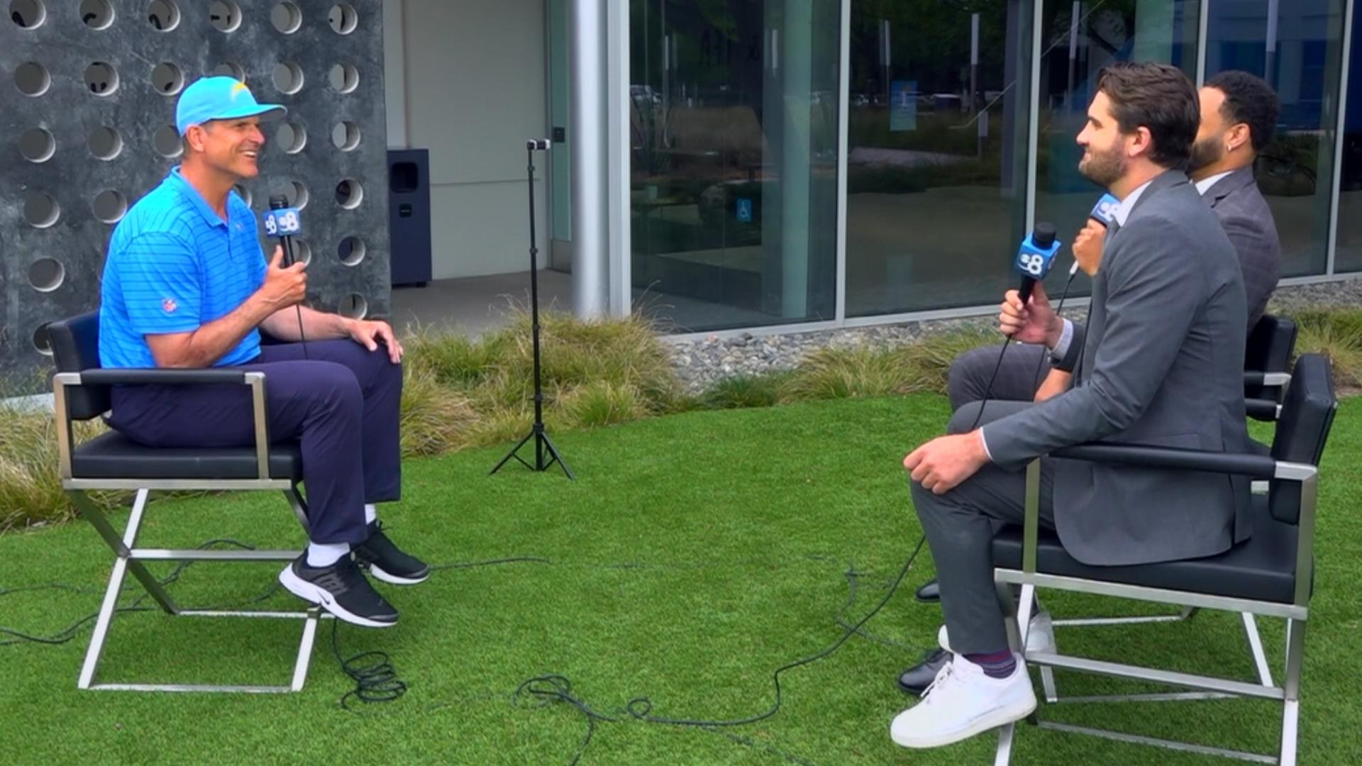 CBS 8's Jake Garegnani and Marcus Greaves sat down at minicamp with LA Chargers new head coach, Jim Harbaugh as well as several players to discuss the 2024 season.
