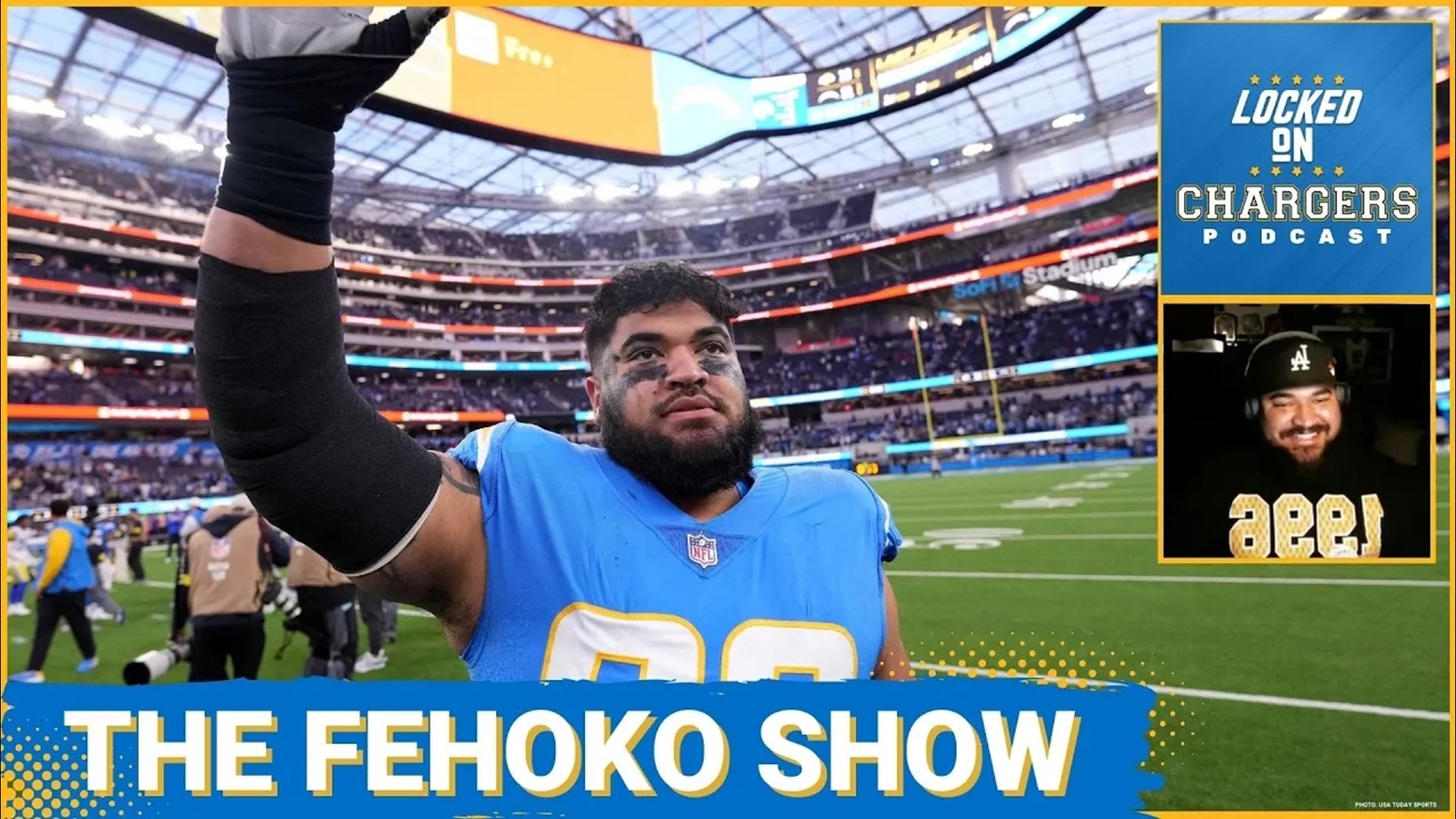 Breiden Fehoko, lineman do L.A. Chargers, chega à NFL com apoio da família  - Church News