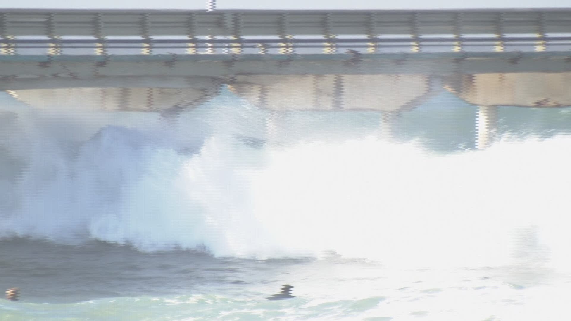 Another day of high surf conditions has kept the Ocean Beach pier closed on New Years Day.