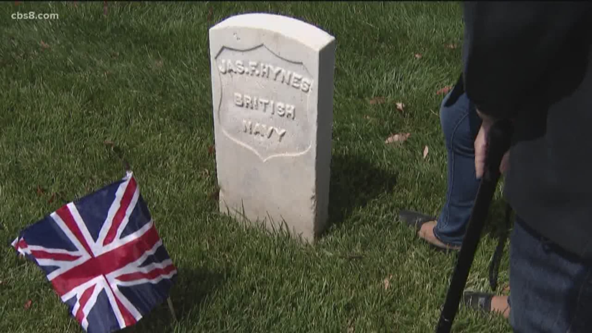 Interested in World War I, Ian McIntosh says a grave at Fort Rosecrans National Cemetery caught his eye because of the words "British Navy."