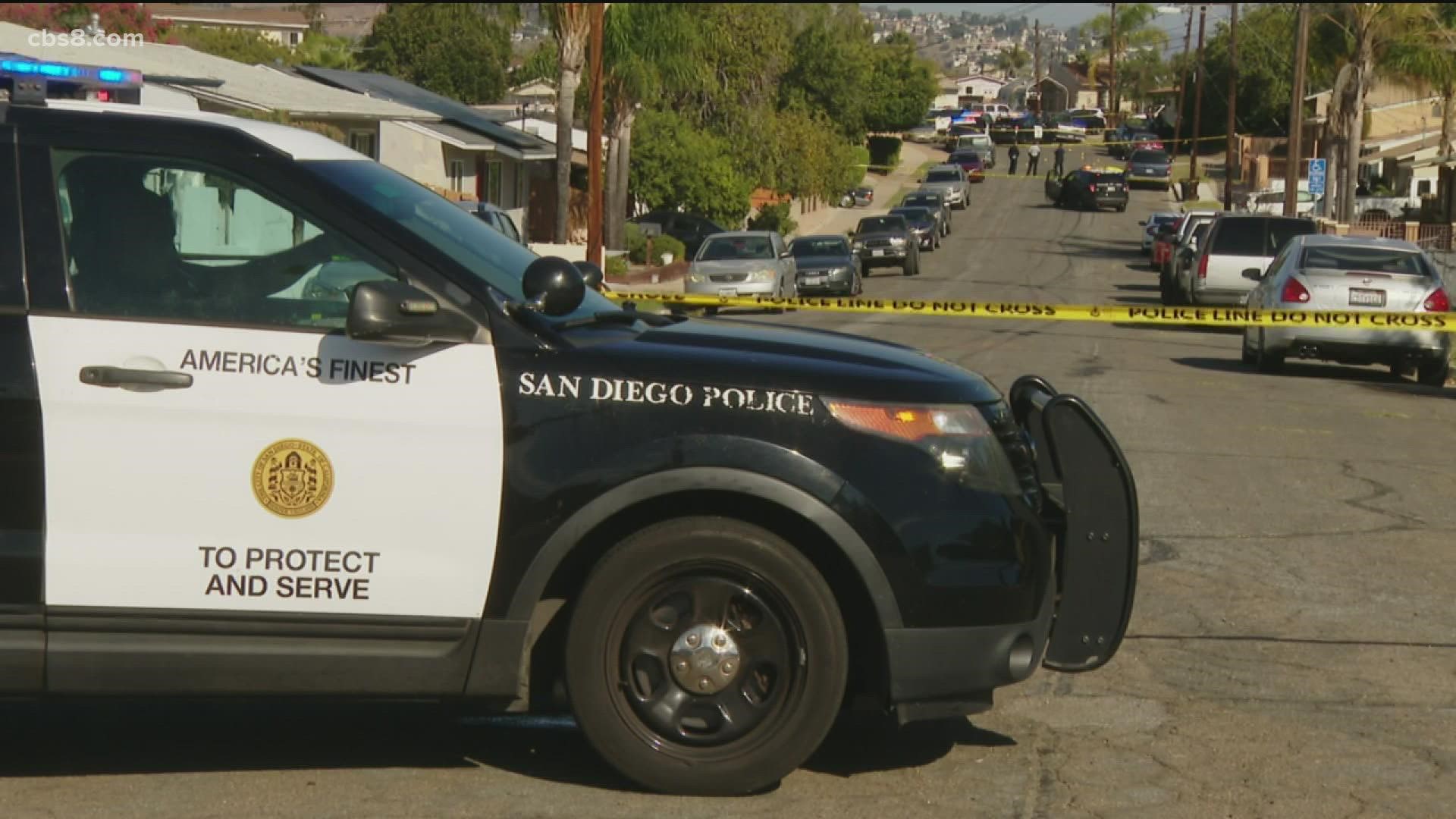 Officers responding to a report of gunfire about 1:30 p.m. on Friday found the victim lying in the roadway on Sabre Street, near Sawtelle Avenue in east San Diego.