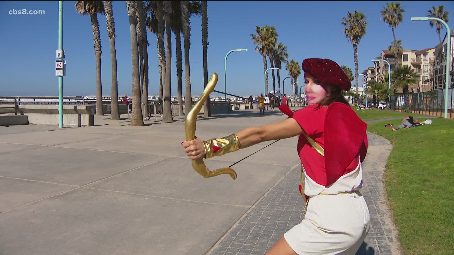 Jenny Milk hit the streets of San Diego as Cupid to see how people were celebrating the holiday of love.