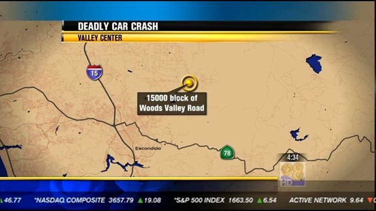 Man killed in crash in Valley Center | cbs8.com