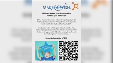 Orange Theory Fitness La Mesa holding class that benefits Make-A-Wish