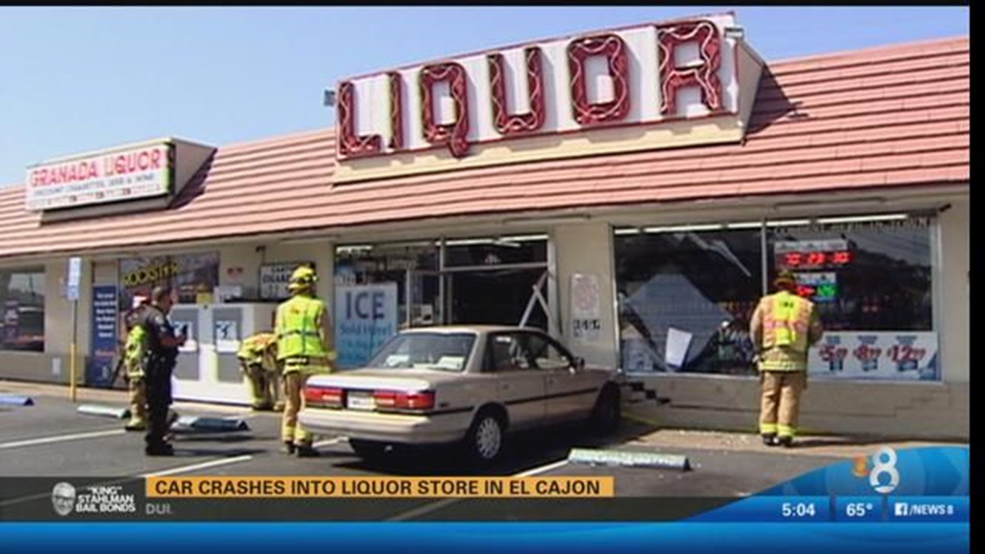 Car crashes into liquor store in El Cajon