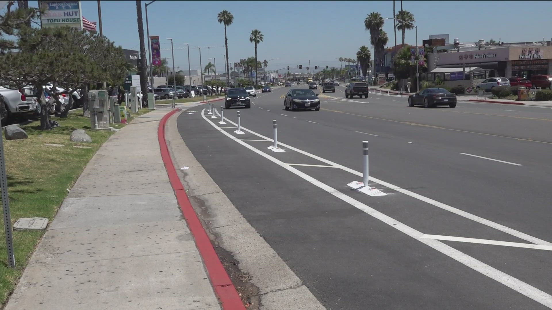 The new lanes take what used to be available street parking. The City of San Diego is working with the Convoy District to create a plan to improve parking.