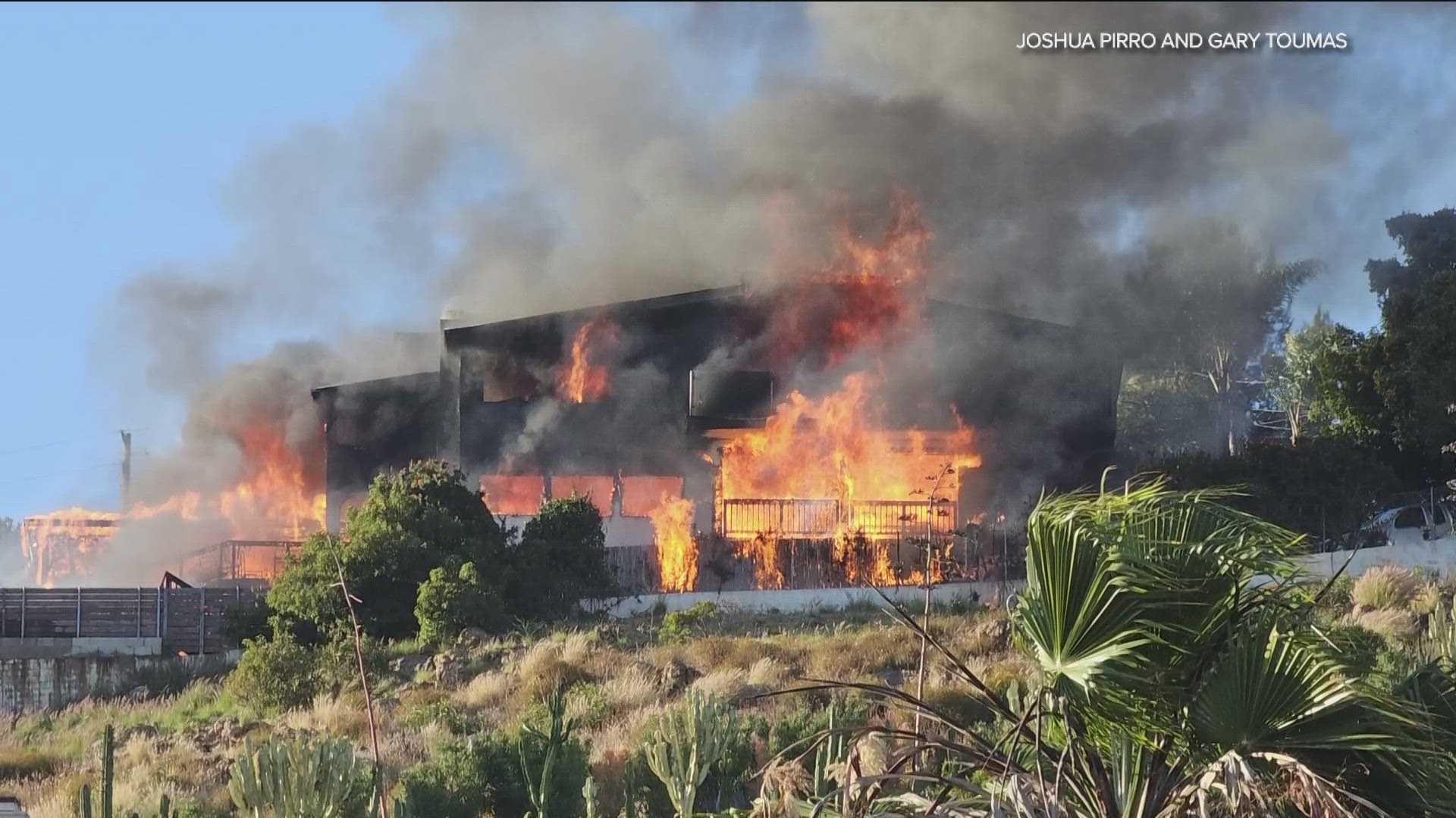 The homeowner spotted smoke up in the sky while he was out golfing Thursday evening, no idea the smoke was coming from a fire at his house.