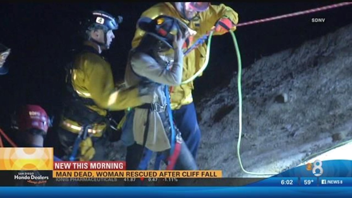 Man dead, woman rescued after cliff fall in Torrey Pines