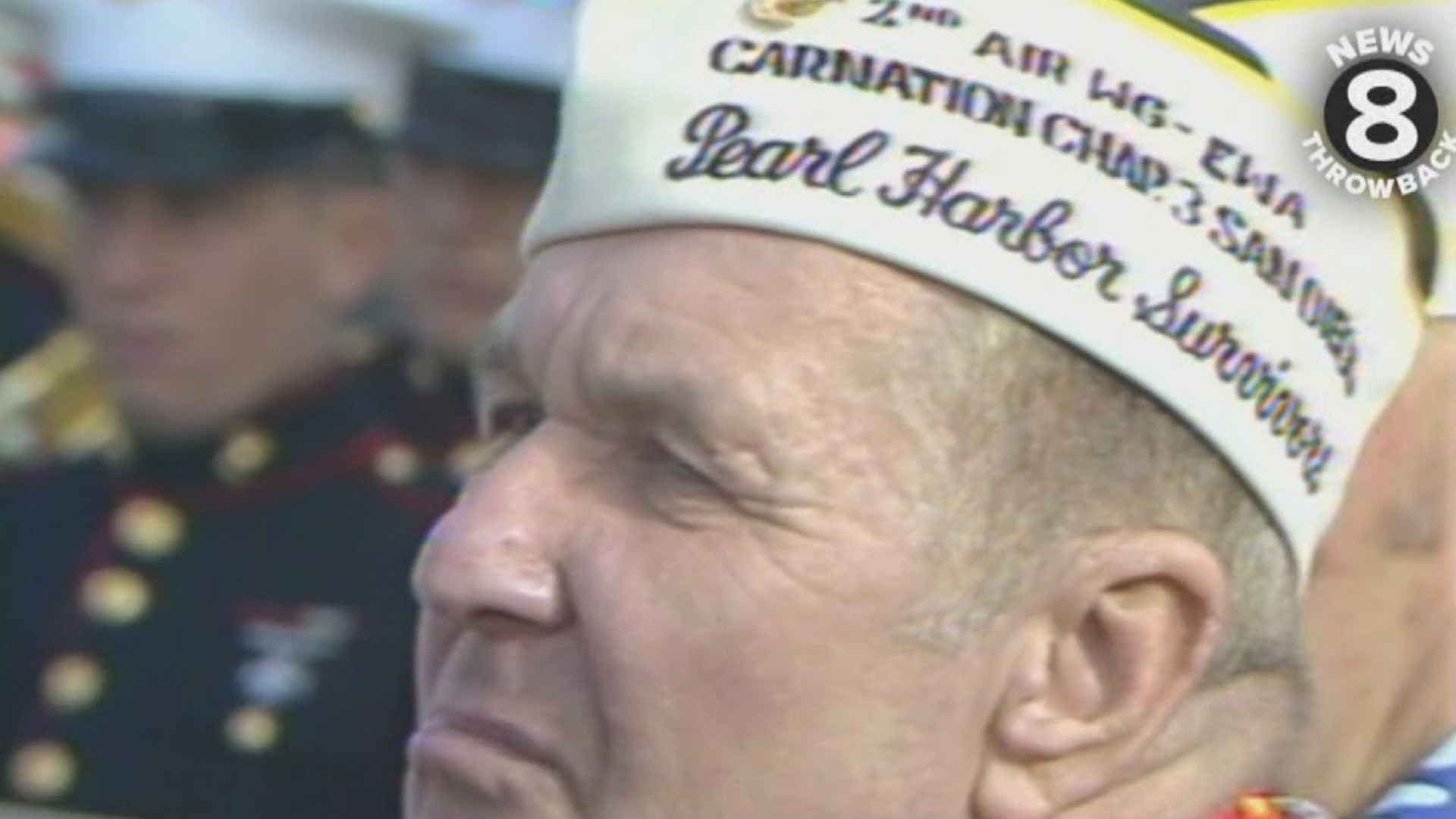 Each year, the remaining survivors from the attack on Pearl Harbor gather to remember those lost. This is that service in 1985 in San Diego, CA.