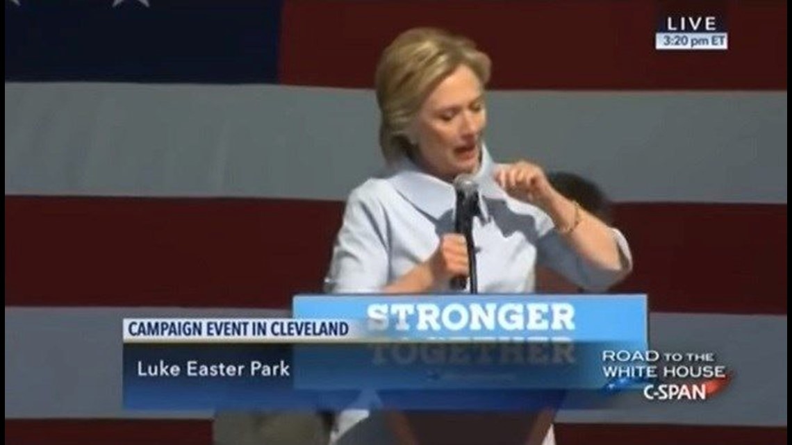 Clinton experiences coughing fit during Cleveland speech