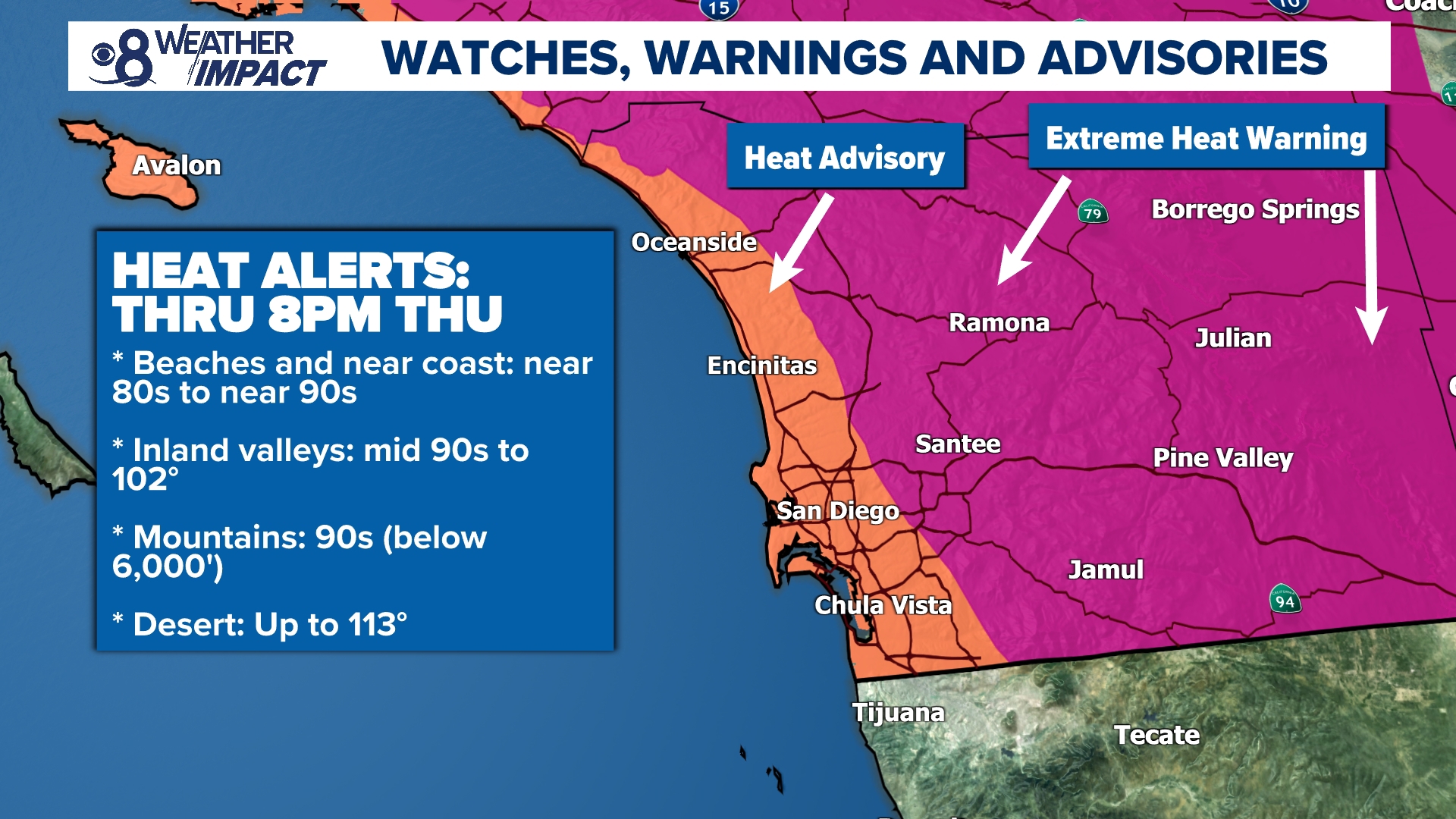 Less Humidity Effect Heat alerts issued across San Diego County as temperatures and humidity ...