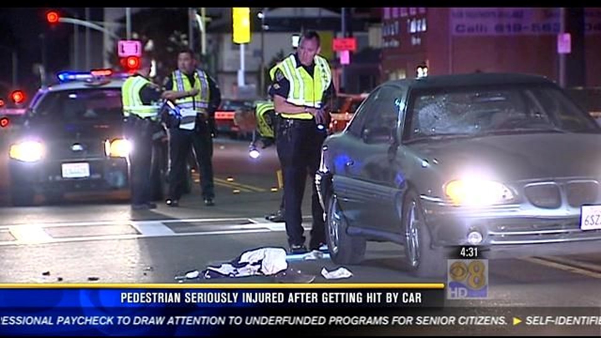 Pedestrian seriously hurt after getting hit by car | cbs8.com