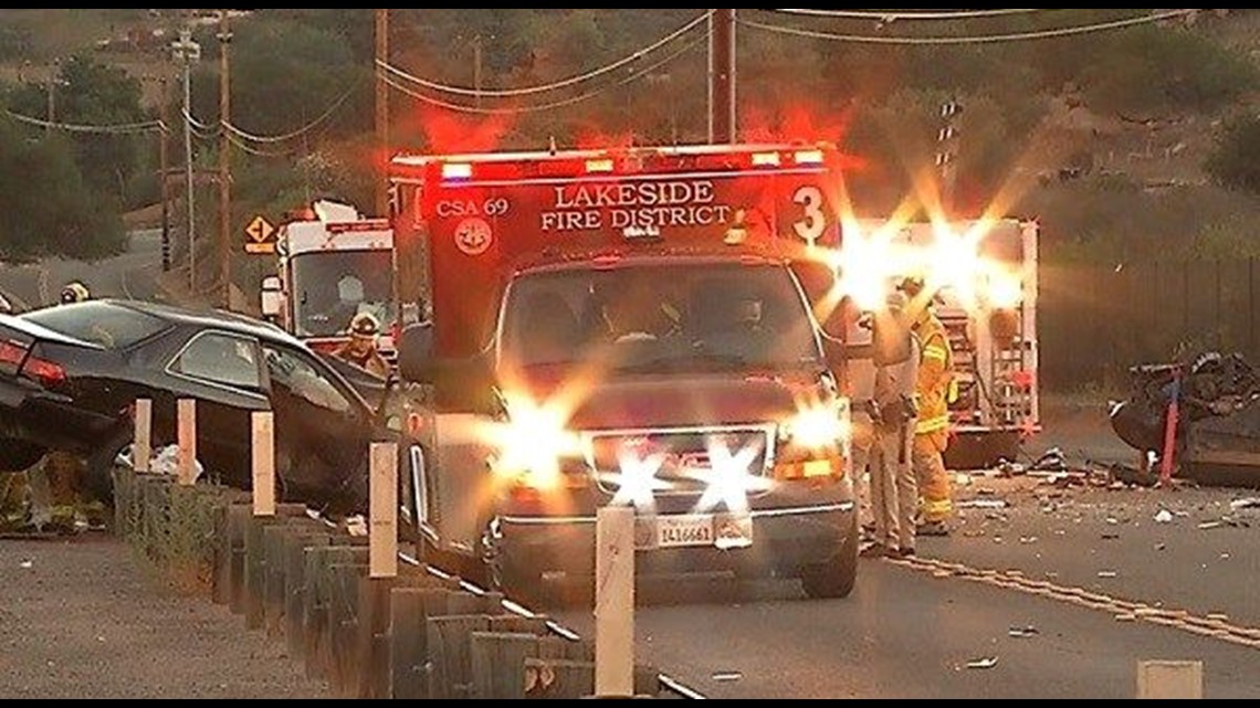 Two dead in wrongway crash in Lakeside