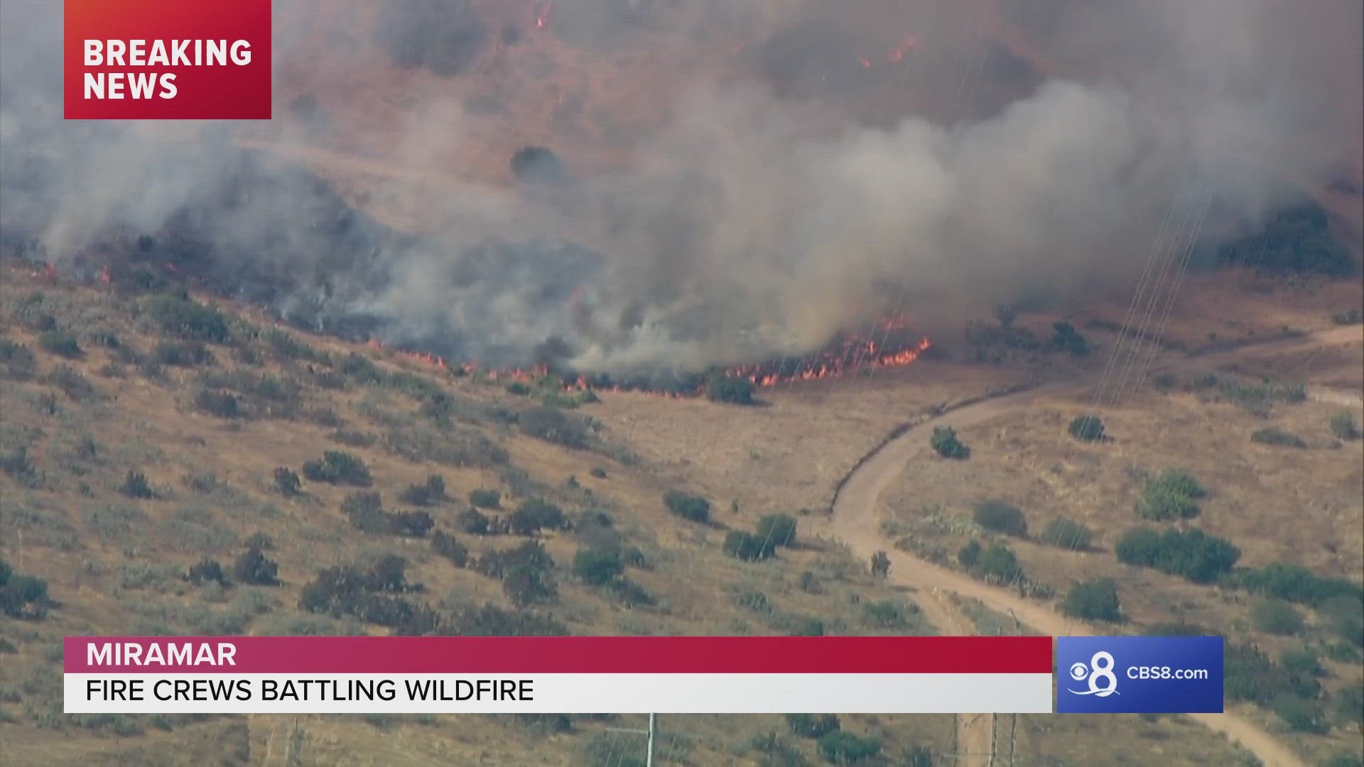 A brush fire caused by an MCAS Miramar explosive detonation burned at least 100 acres in Sycamore Canyon near Poway and Santee.