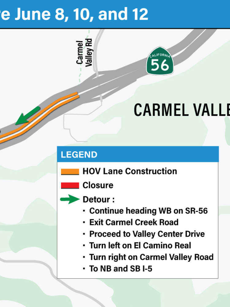Westbound State Route 56 closures begin Sunday night | cbs8.com