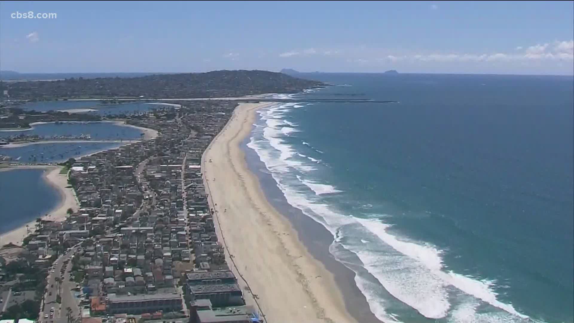 Officials in the beach cities of Del Mar and Solana Beach say they will not reopen beaches on Monday.