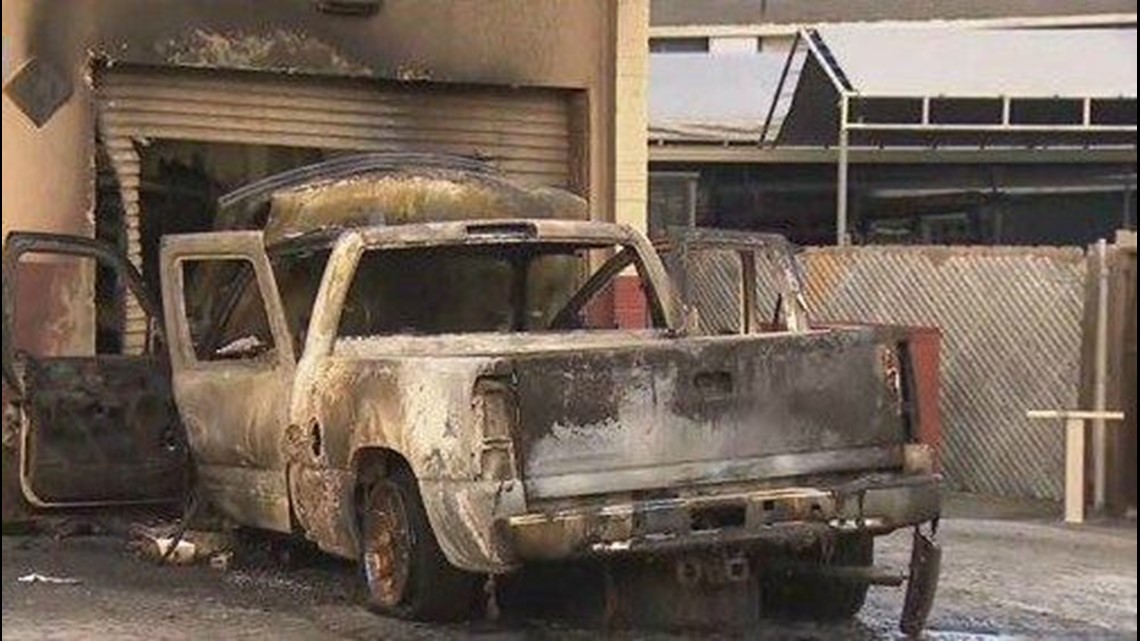 Pickup truck bursts into flames in Point Loma Heights | cbs8.com