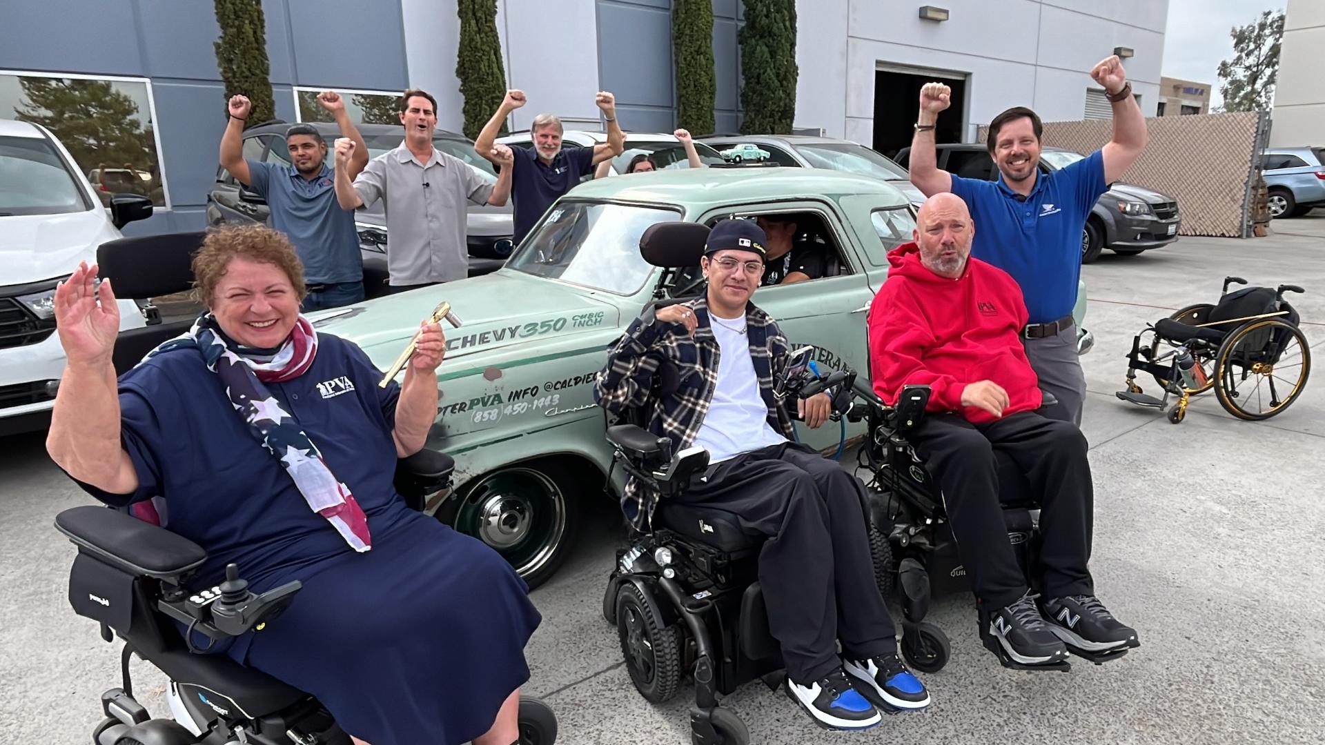 Veterans transform old 1950 Studebaker into a drag car for Barona Speedway.