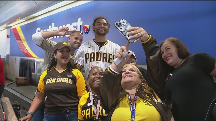 Padres trade places for a day with Southwest employees at San Diego International Airport
