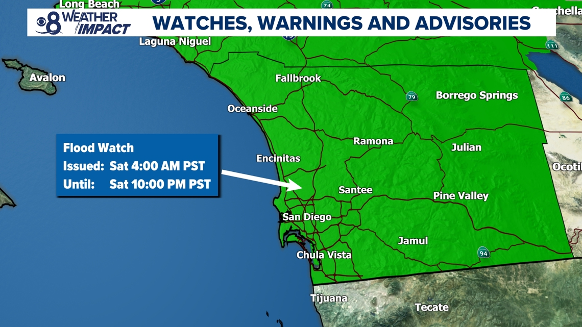 Storm system rolls into San Diego County, begins with light to moderate ...