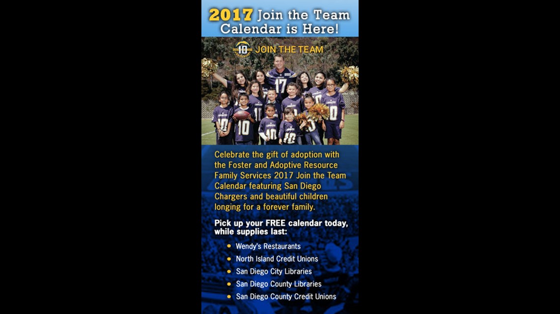 2017 Join the Team Calendar now available | cbs8.com