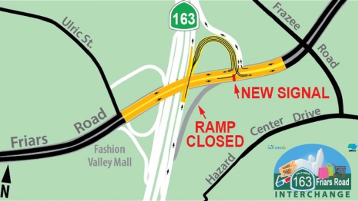 Major change to SR163 exit onto Friars Road goes into effect