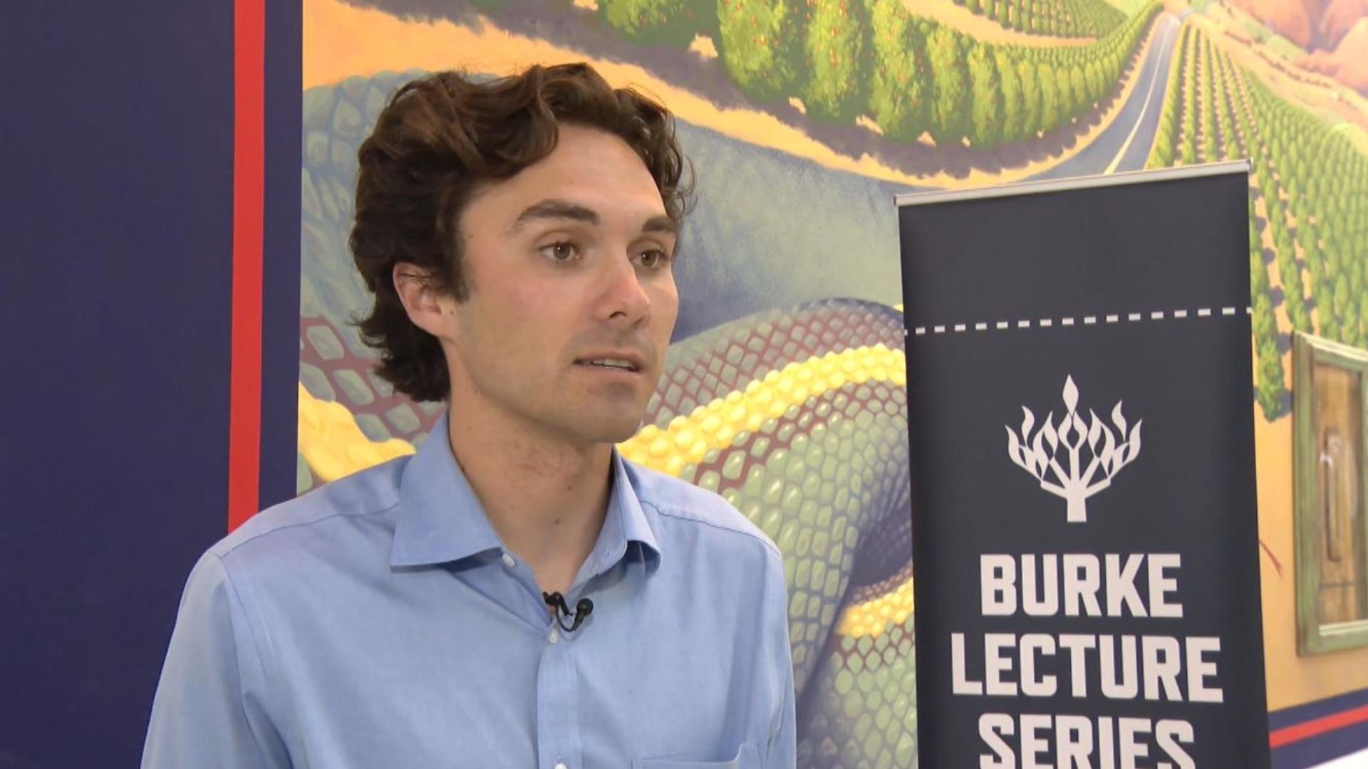 Parkland high school shooting survivor David Hogg spoke at UC San Diego Tuesday as part of the Burke Lectureship on Religion and Society.