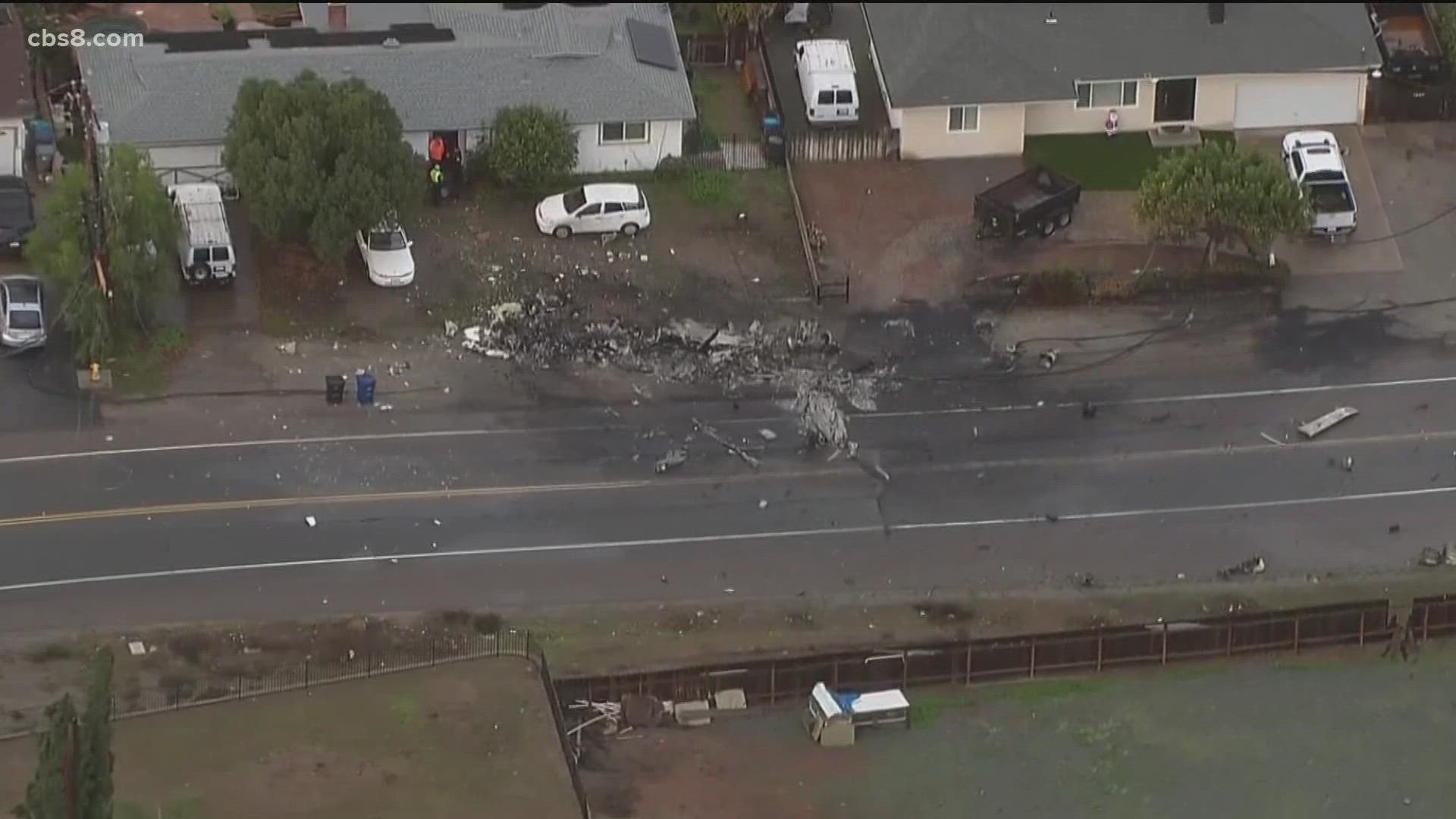 Authorities said they found no survivors of the crash in the El Cajon area. Four people were on board the plane.