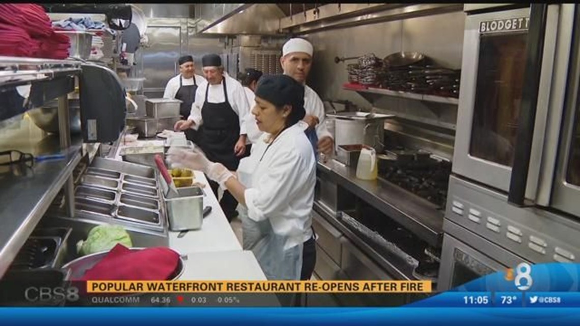 Popular waterfront restaurant re-opens after fire | cbs8.com