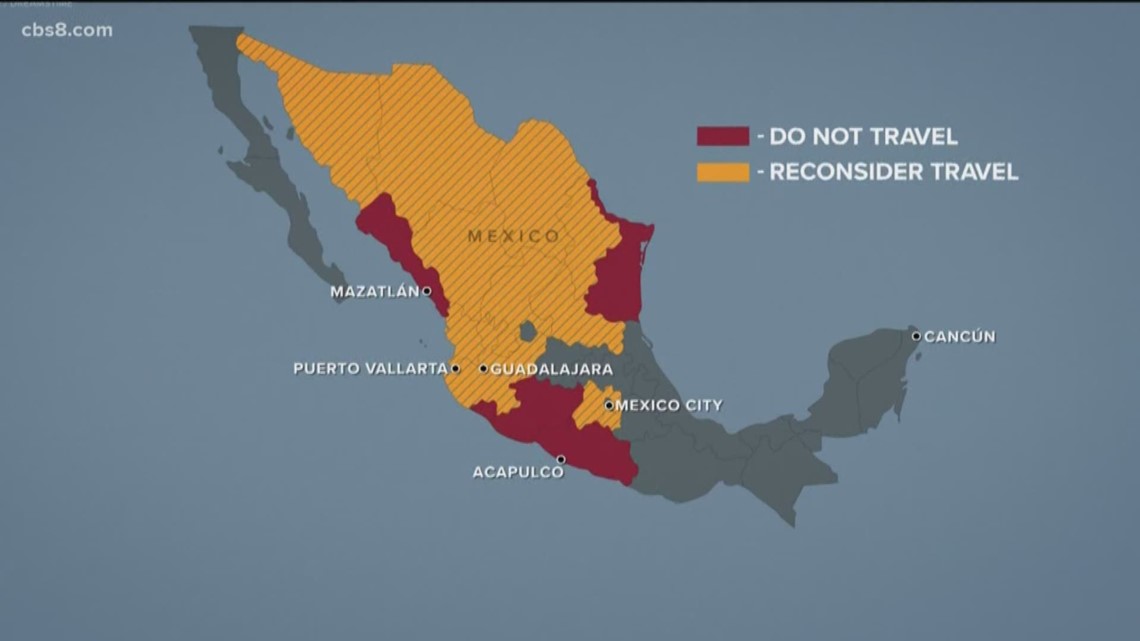 Mexico travel warning for five states