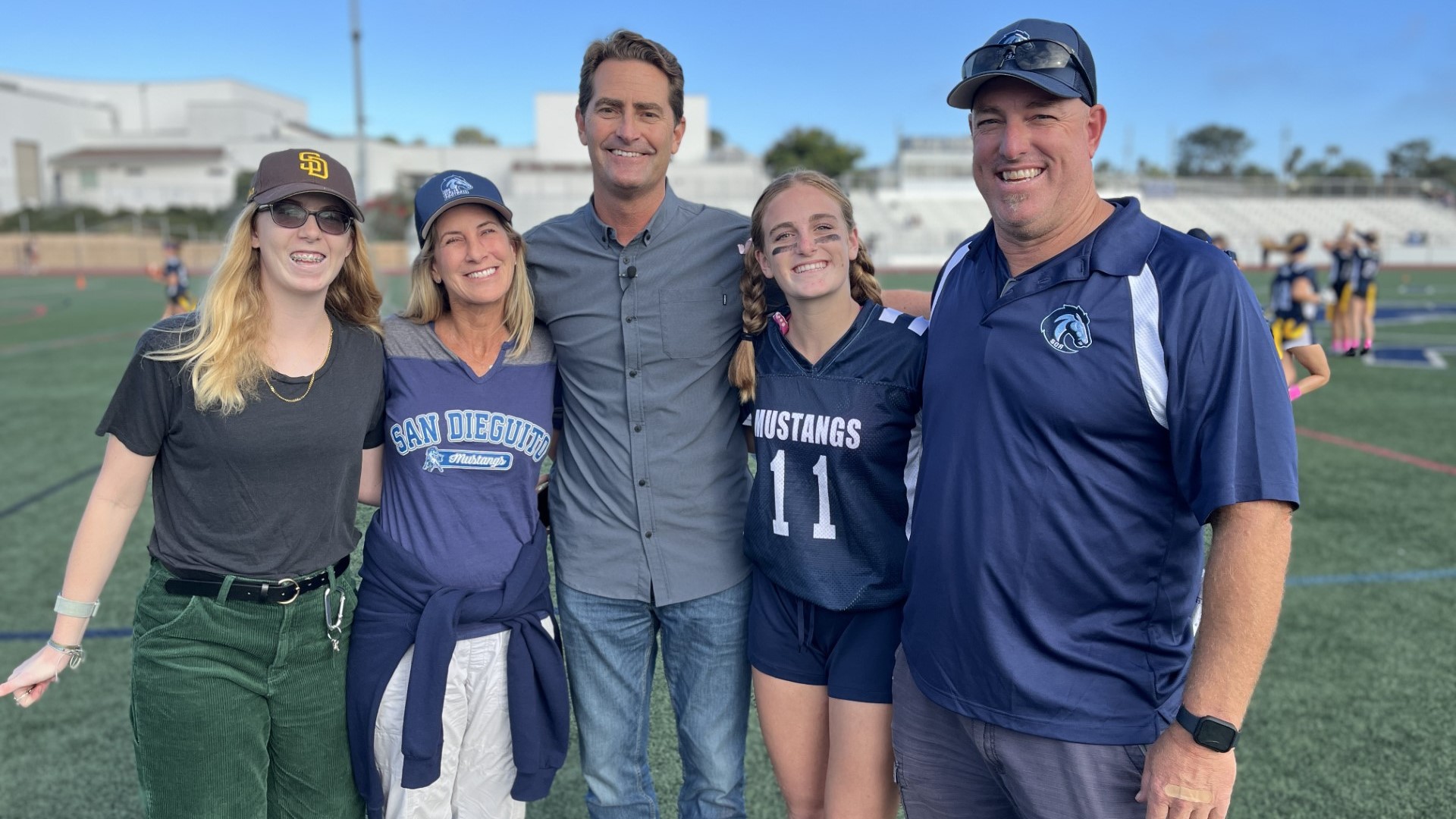 Coach Darrin Brown and daughter Joie Brown are both gridiron stars at San Dieguito Academy.
