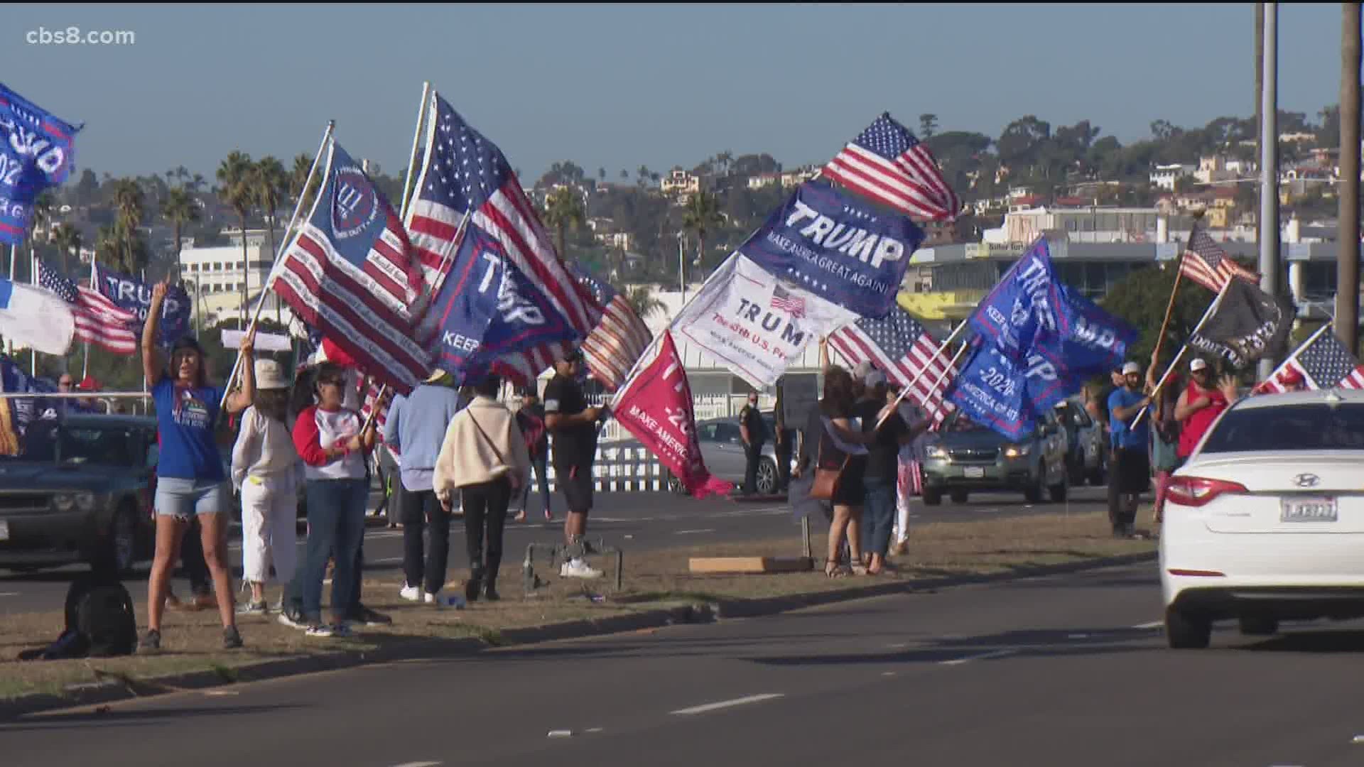 The rally in San Diego coincided with other "Million MAGA Marches" throughout the country.