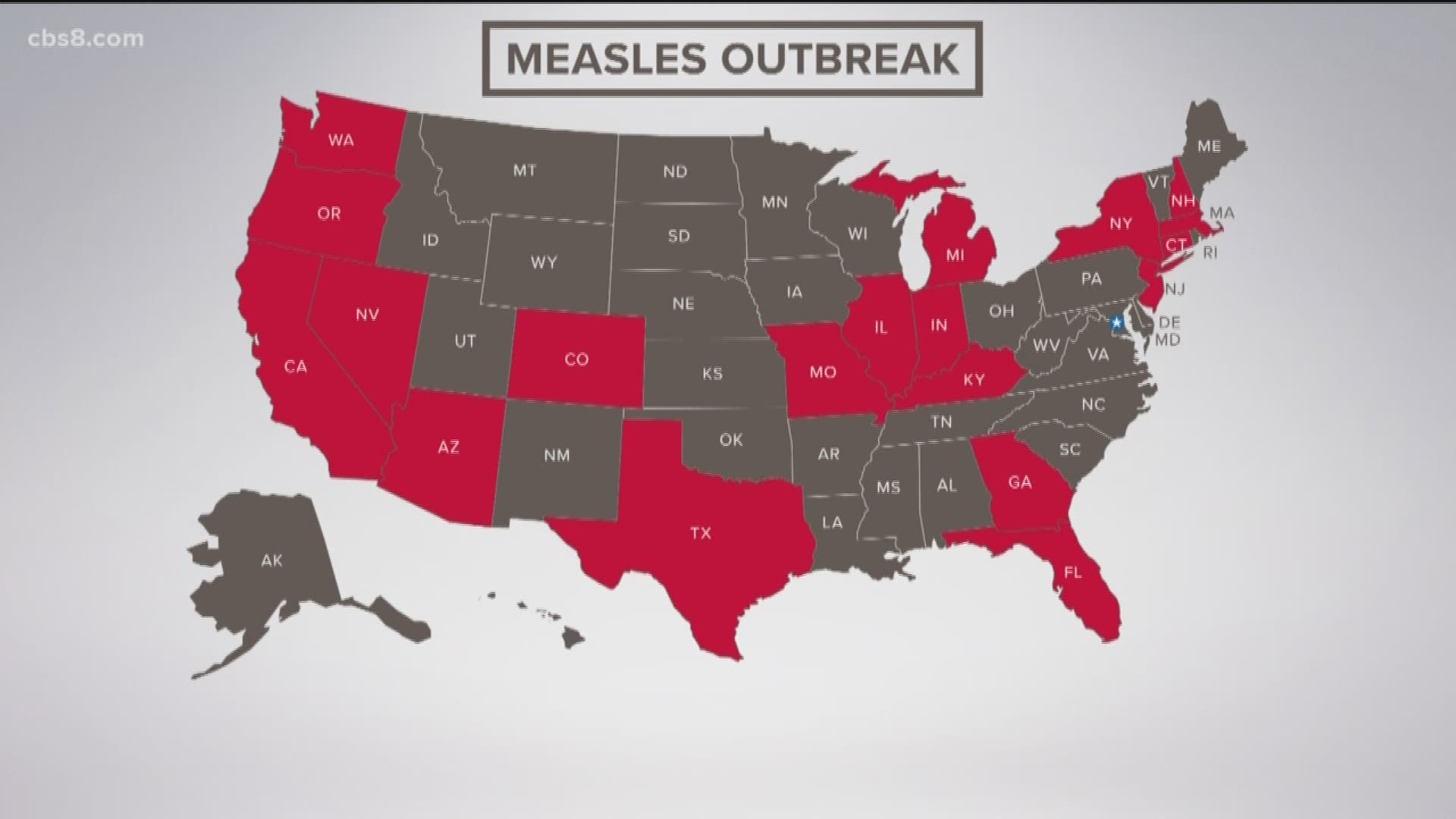 Measles outbreak in U.S. affects 20 states