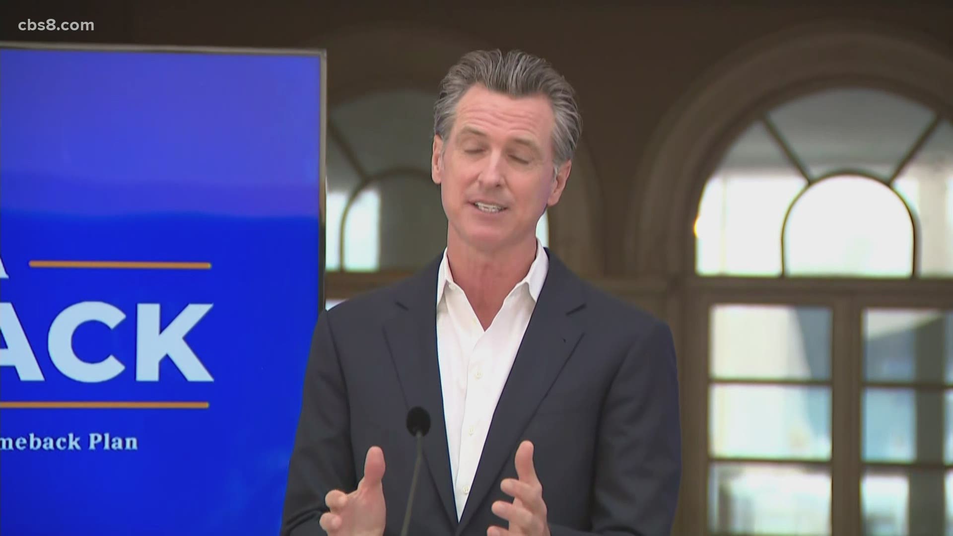 The governor announces a new incentive for Californians to get vaccinated, called "California Dream Vacations" as part of the state's 'Vax for the Win' program.