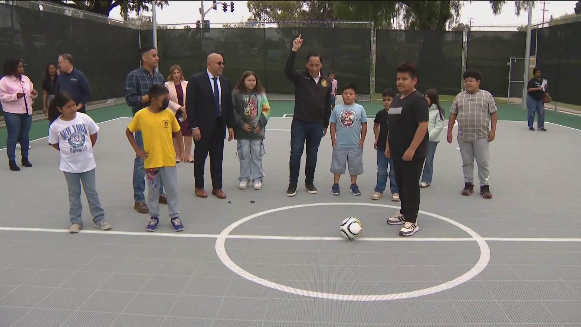 Construction crews created new futsal and basketball courts, as well as installed new lighting and fencing in certain areas near the playground.  