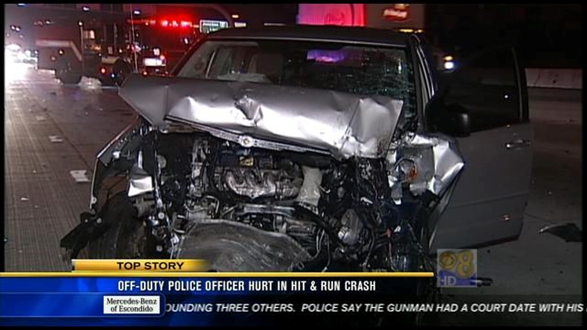 Off-duty police officer hurt in hit and run crash | cbs8.com