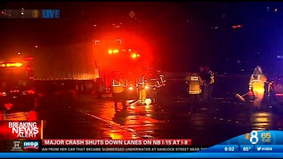 Major crash shuts down lanes on Interstate 15 | cbs8.com
